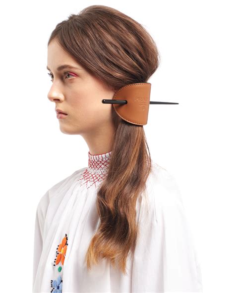 hairclips prada|prada leather hair clip.